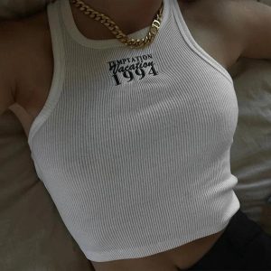 1994 Vintage Ribbed Tank Top - Y2K Aesthetic Cute Top for Stylish Outfits