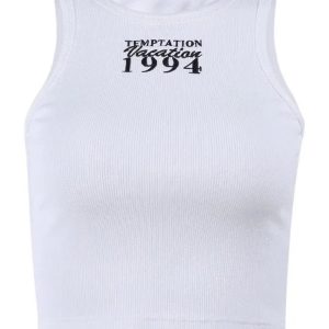 1994 Vintage Ribbed Tank Top - Y2K Aesthetic Cute Top for Stylish Outfits