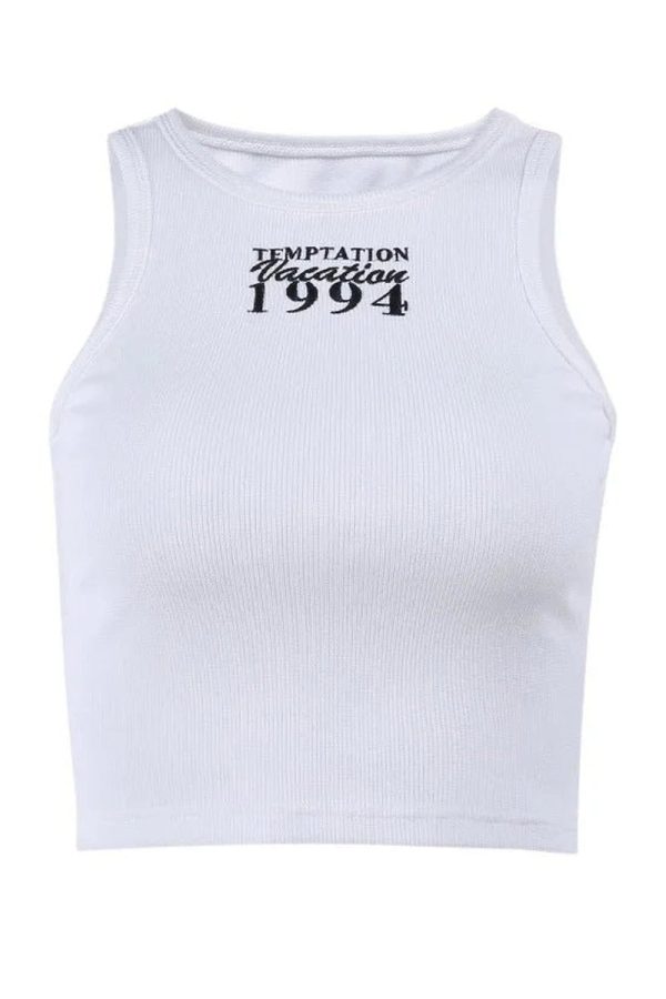 1994 Vintage Ribbed Tank Top - Y2K Aesthetic Cute Top for Stylish Outfits