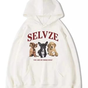 Adorable Fall Puppy Graphic Hoodie for Y2K Aesthetic Lovers