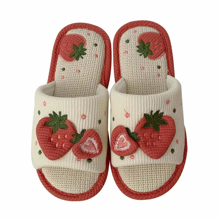 Adorable Strawberry Slippers for Y2K Aesthetic and Cozy Vibes