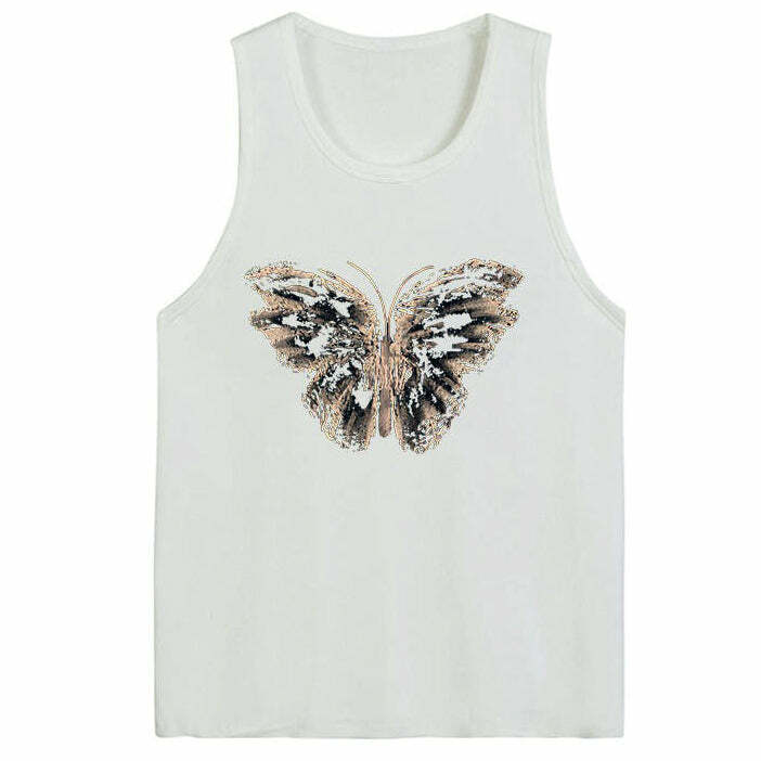 Aesthetic Butterfly Print Tee for Y2K Fashion Lovers and Coquette Style