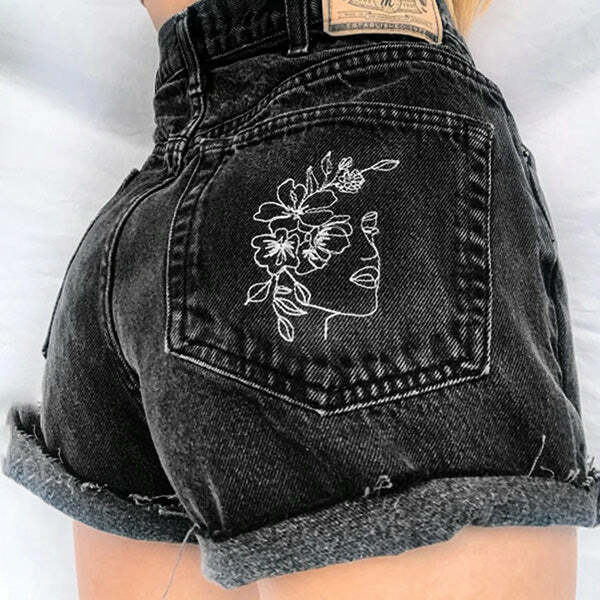 Aesthetic Embroidered Shorts for Y2K Fashion & Coquette Style