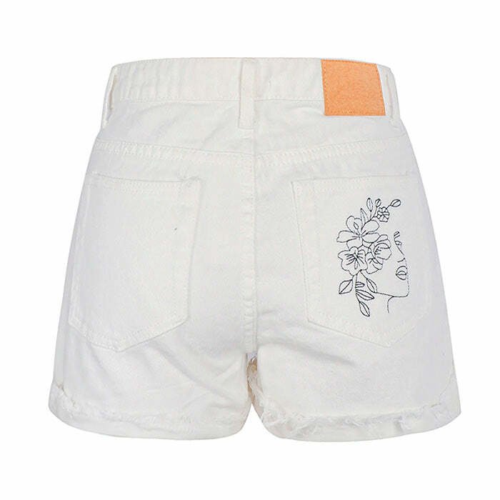 Aesthetic Embroidered Shorts for Y2K Fashion & Coquette Style