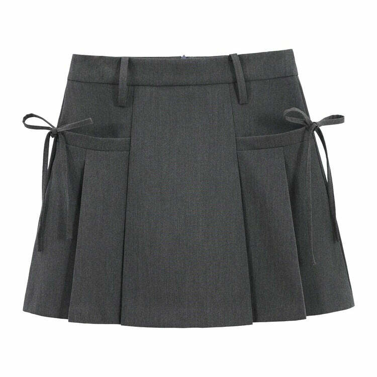 Aesthetic Grey Mini Skirt for Y2K Fashion & Coquette Style Outfits