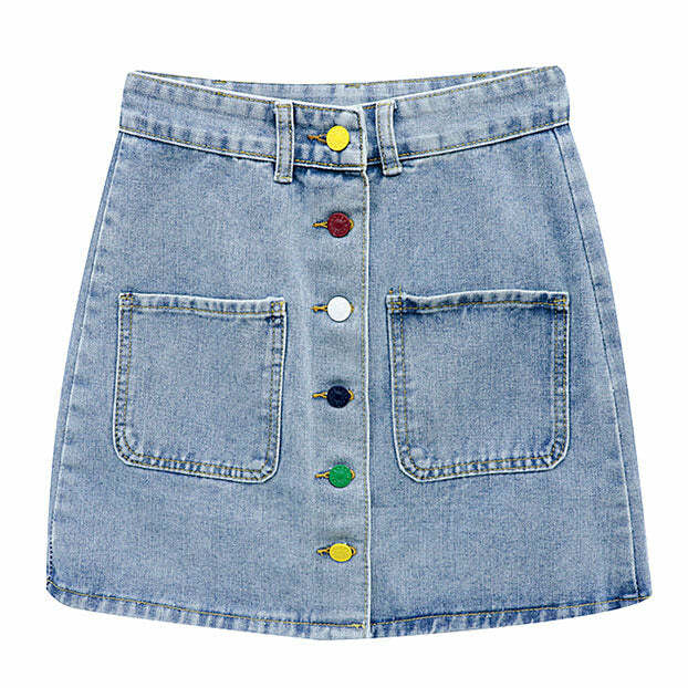 Artsy Denim Cargo Skirt - Y2K Aesthetic with Grunge and Coquette Vibes