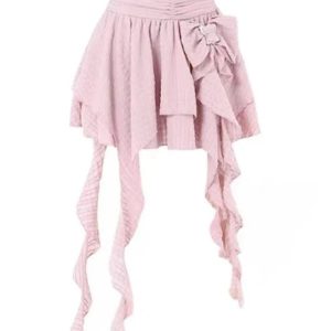 Asymmetrical Bowknot Fairy Skirt - Y2K Aesthetic Cute Skirt for Stylish Looks