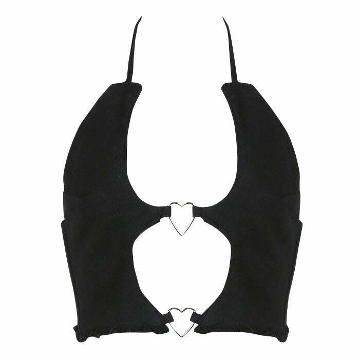 Bad Manners Heart Halter Top - Y2K Aesthetic Cute Top for Trendy Looks