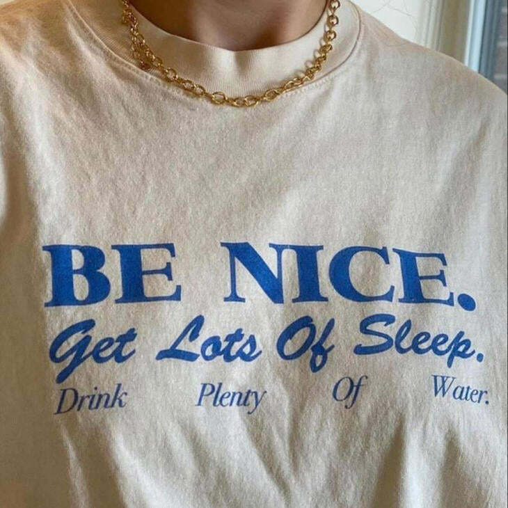 Be Nice Y2K Aesthetic T-Shirt - Cute Top for Coquette & Grunge Styles