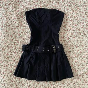 Belted Corset Mini Dress in Y2K Style for a Chic Coquette Aesthetic