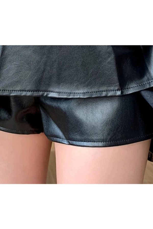 Belted Pleated Mini Skirt - Y2K Aesthetic Grunge Style Essential