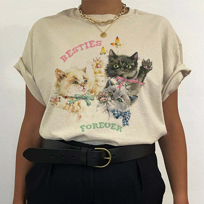 Besties Forever T-Shirt - Y2K Aesthetic Cute Top for Trendy Outfits