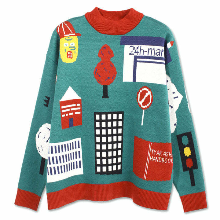 Big City Life Y2K Jumper: Trendy Aesthetic for Cozy Urban Vibes