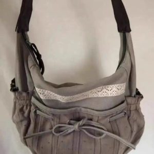 Boho Lace-Trim Hobo Bag for Y2K Aesthetic and Coquette Style Lovers