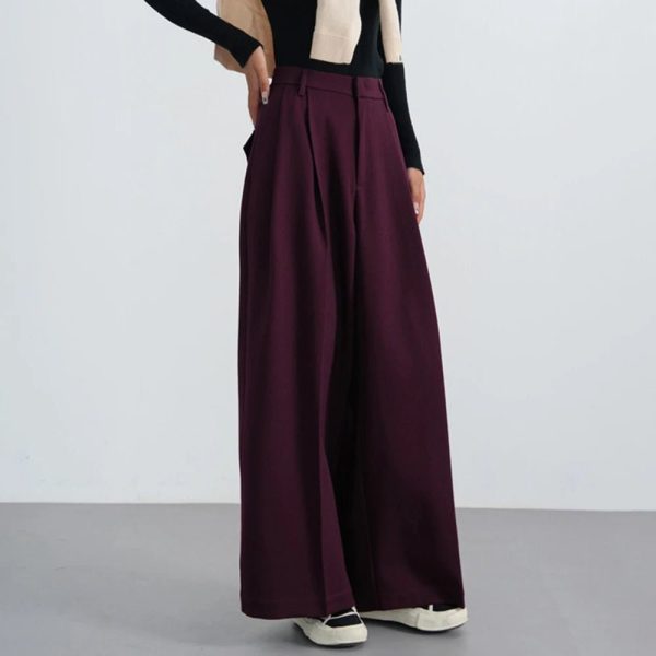 Bordeaux Breeze Y2K Palazzo Pants for Chic Coquette Aesthetic Style