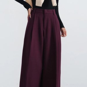 Bordeaux Breeze Y2K Palazzo Pants for Chic Coquette Aesthetic Style