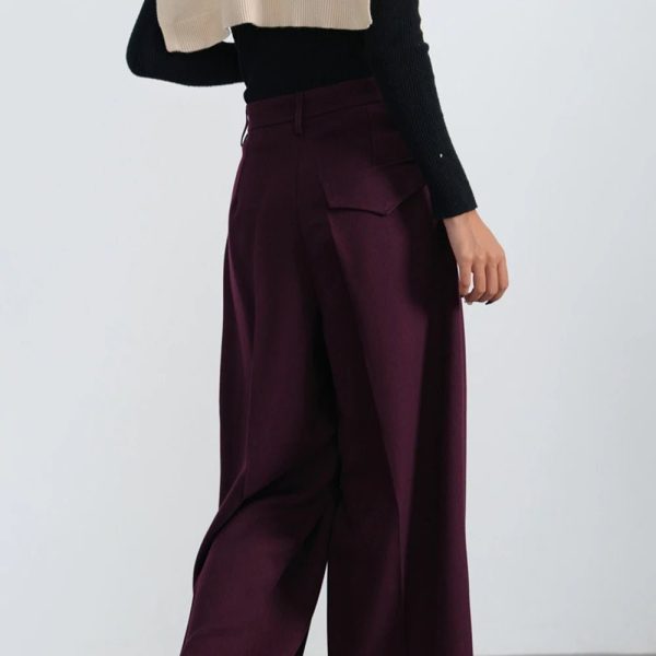 Bordeaux Breeze Y2K Palazzo Pants for Chic Coquette Aesthetic Style