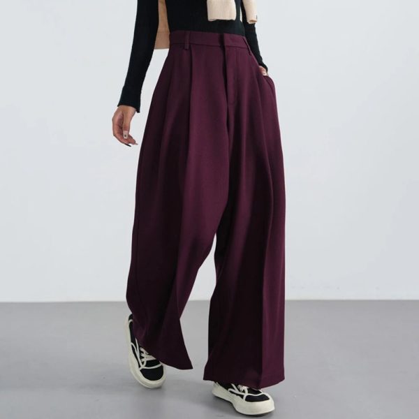 Bordeaux Breeze Y2K Palazzo Pants for Chic Coquette Aesthetic Style