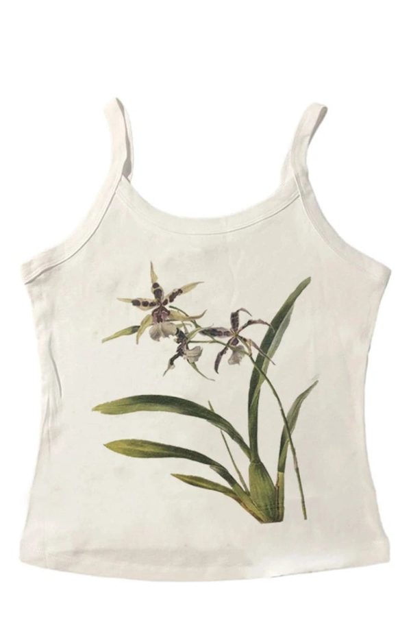 Botanical Bloom Y2K Aesthetic Tank Top for Cute and Comfy Outfits