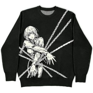 Bound Soul Y2K Graphic Sweater - Embrace Grunge Aesthetic Style