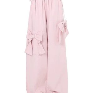 Bubblegum Bow Lounge Pants - Y2K Aesthetic Comfy Style for Cozy Days