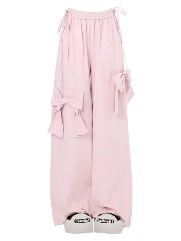 Bubblegum Bow Lounge Pants - Y2K Aesthetic Comfy Style for Cozy Days