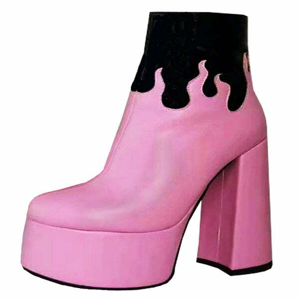 Bubblegum Pink Y2K Boots for Coquette and Grunge Aesthetic Outfits