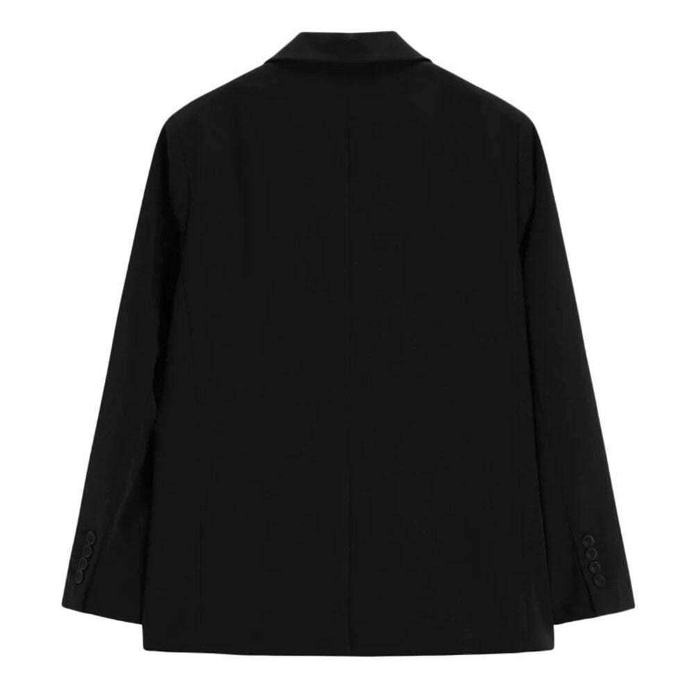 Butterfly Embroidery Black Blazer - Y2K Aesthetic Chic Layering Piece