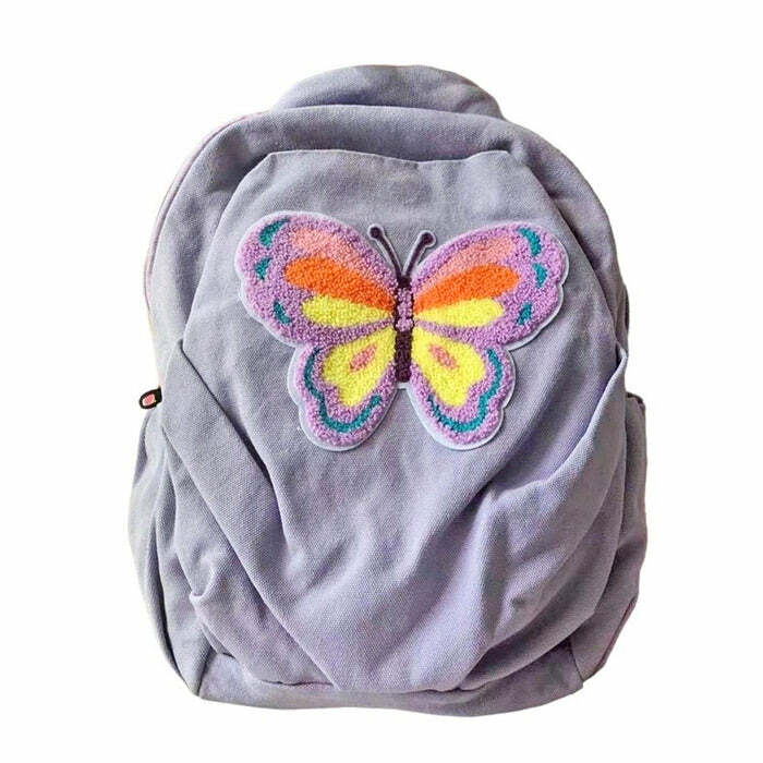 Butterfly Lavender Backpack - Y2K Aesthetic Cute Bag for Trendy Outfits