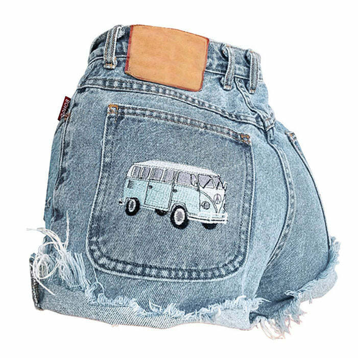 California Dreamin' Embroidery Shorts - Y2K Aesthetic Cute Summer Style