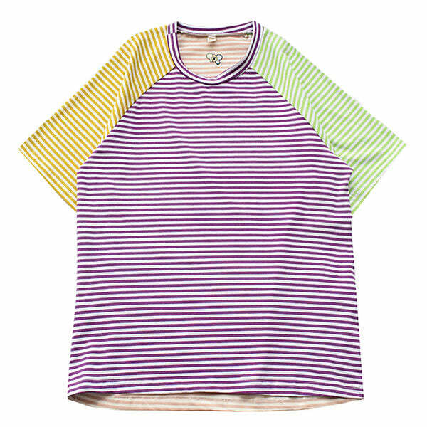 Candy Stripes Tee - Y2K Aesthetic Cute Top for Coquette and Grunge Styles