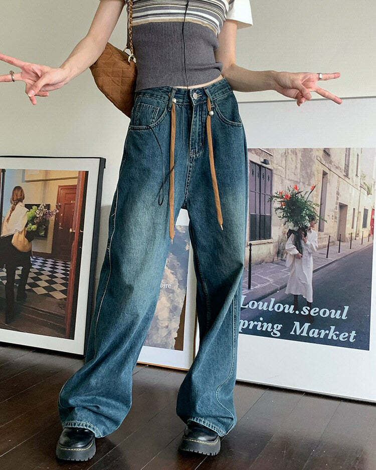 Casual Friday Comfy Jeans in Y2K Style for Effortless Aesthetic Outfits