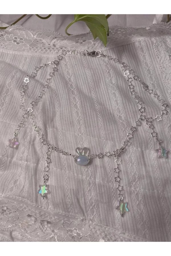 Celestial Crystal Star Choker - Y2K Aesthetic Jewelry for Cute Outfits