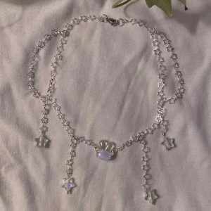 Celestial Crystal Star Choker - Y2K Aesthetic Jewelry for Cute Outfits