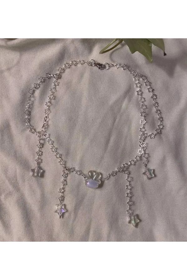 Celestial Crystal Star Choker - Y2K Aesthetic Jewelry for Cute Outfits