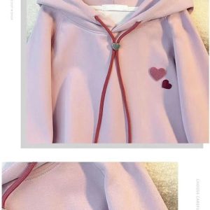 Charming Fall Sweetheart Y2K Hoodie for Cozy Aesthetic Vibes