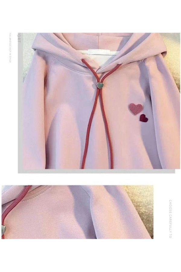 Charming Fall Sweetheart Y2K Hoodie for Cozy Aesthetic Vibes