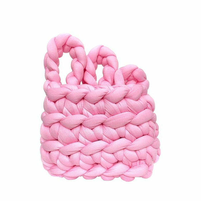 Chic Aesthetic Crochet Bag for Y2K Fashion Lovers and Coquette Style