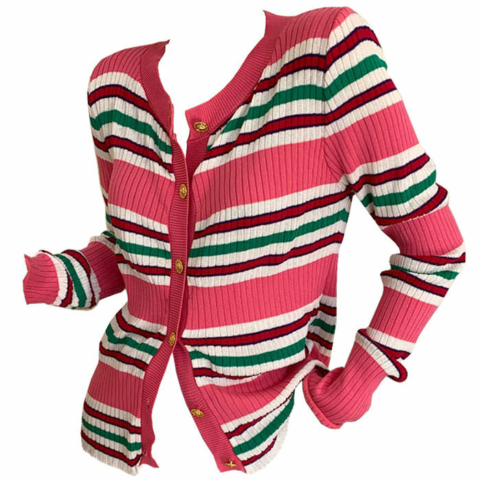 Chic Aesthetic Ribbed Cardigan for Y2K and Coquette Style Lovers