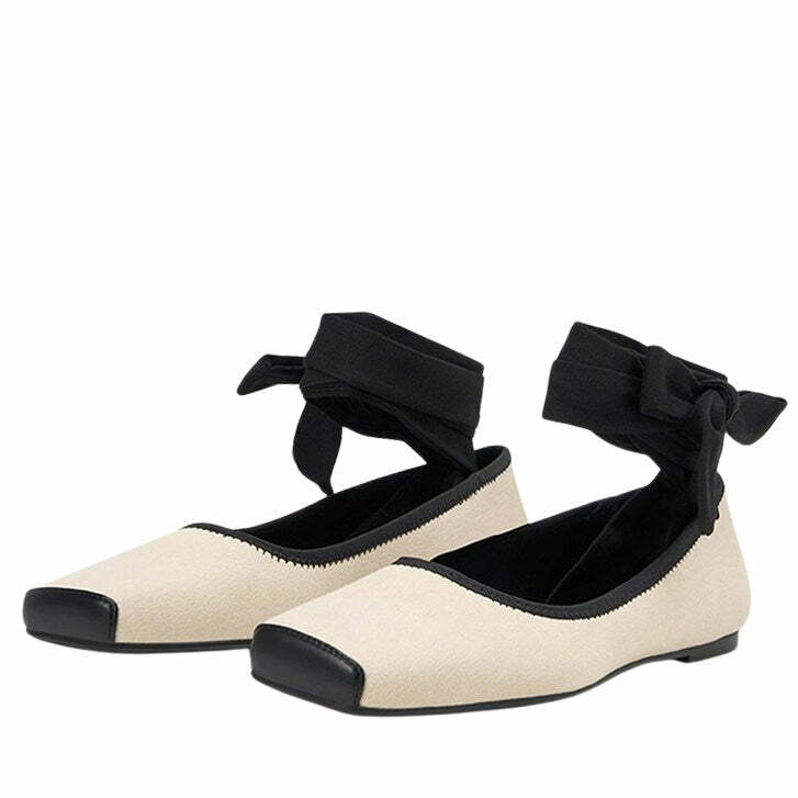 Chic Ballet Class Cross-Strap Flats for Y2K and Coquette Aesthetic