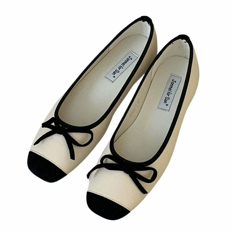 Chic Ballet Core Bow Flats for Y2K Aesthetic and Coquette Style