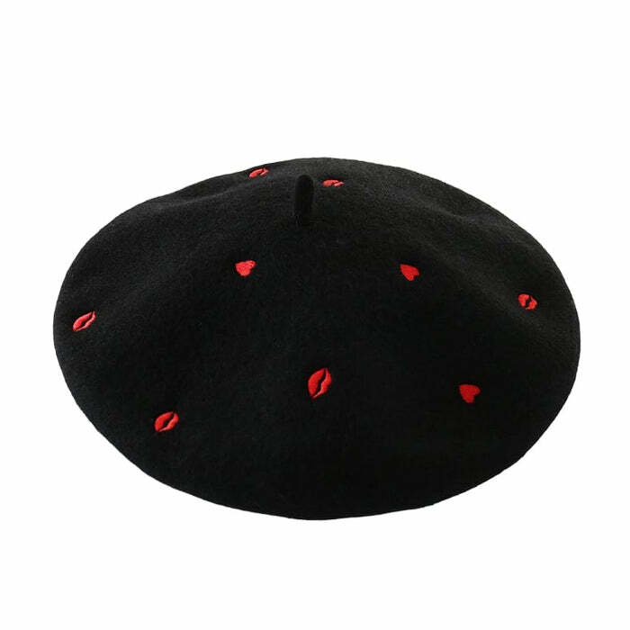 Chic French Kiss Wool Beret for Y2K Aesthetic and Coquette Style