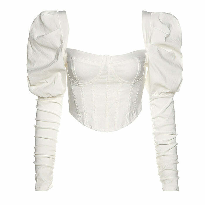 Chic French Summer Corset Top for Y2K Aesthetic & Coquette Style