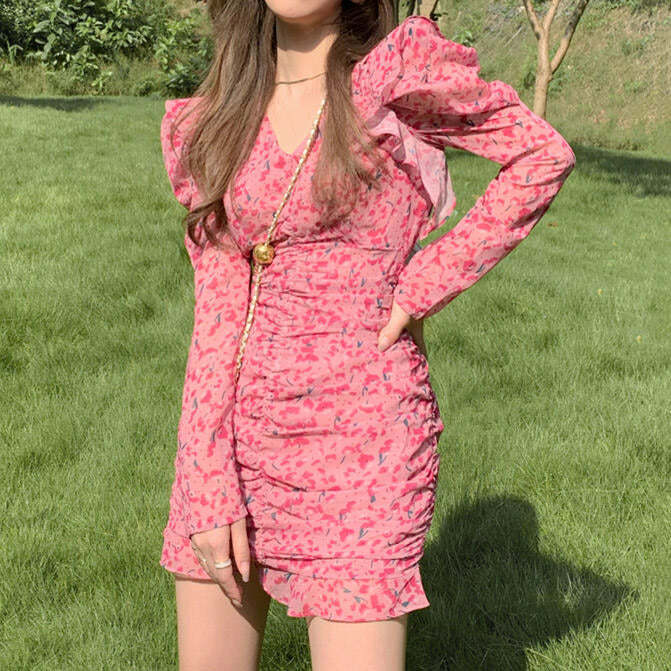 Chic Garden Party Mini Dress in Y2K Aesthetic with Cute Pastel Vibes