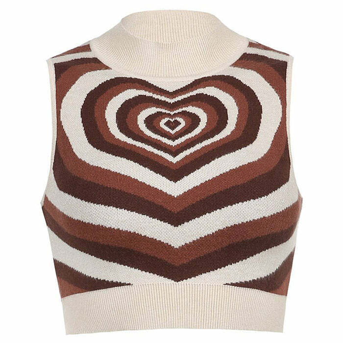 Chic Heartbreaker Knit Vest in Y2K Style for Aesthetic Outfits