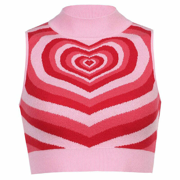 Chic Heartbreaker Knit Vest in Y2K Style for Aesthetic Outfits