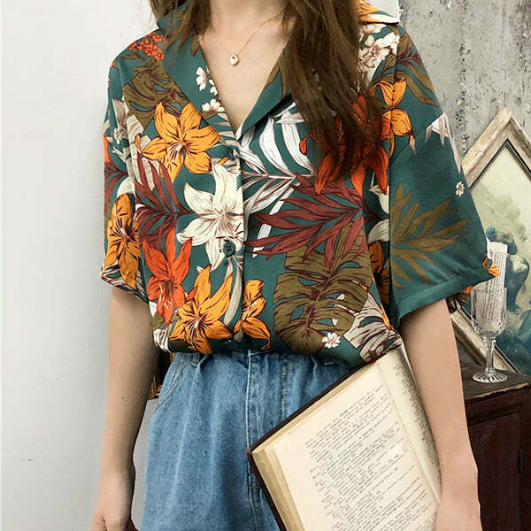 Chic Lily Shirt: Embrace Y2K Aesthetic with Cute Tops & Grunge Style