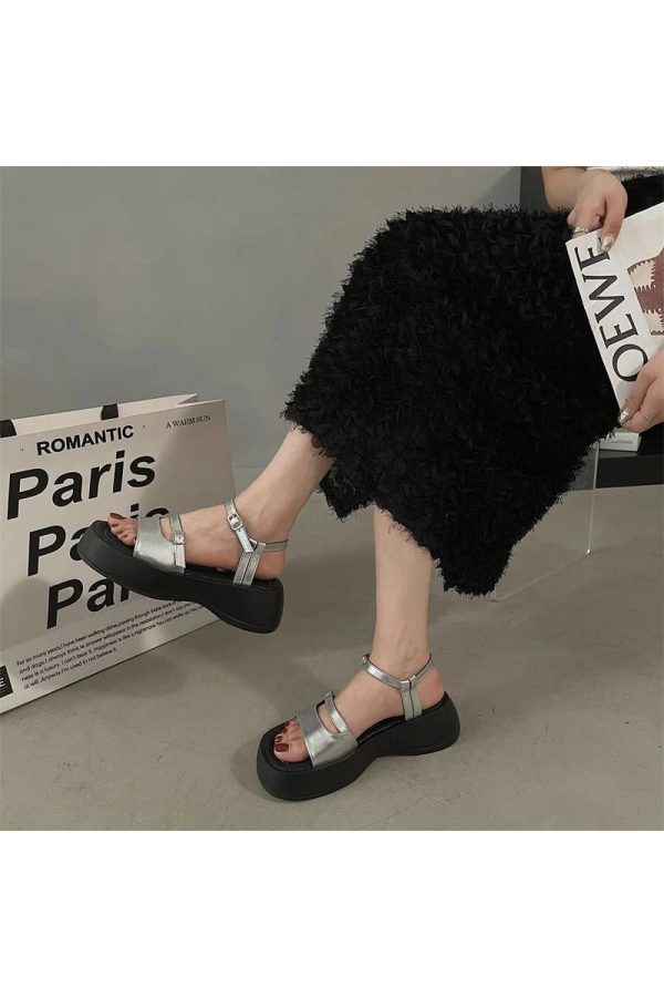 Chic Minimalist Square Toe Sandals for Y2K and Coquette Aesthetic