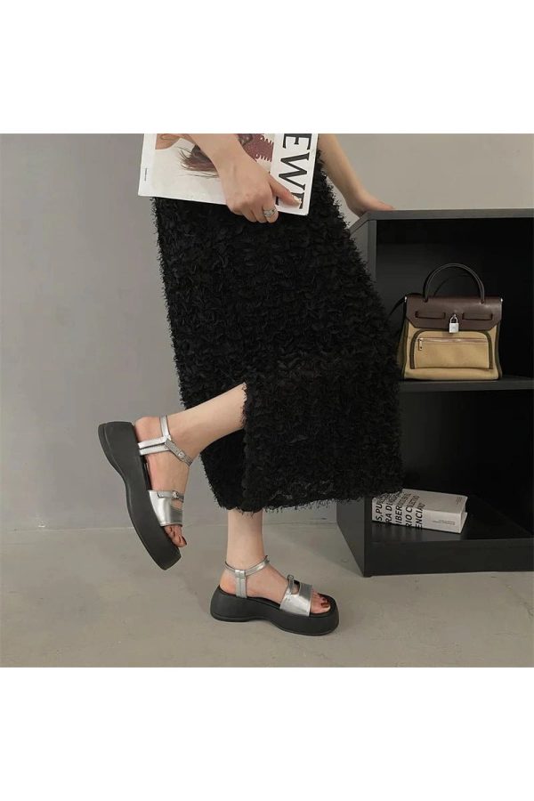 Chic Minimalist Square Toe Sandals for Y2K and Coquette Aesthetic