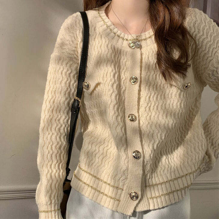 Chic Old Money Aesthetic Cardigan for Y2K and Preppy Style Lovers